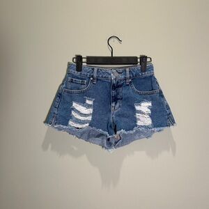 PacSun Blue Jean Shorts Distressed Style